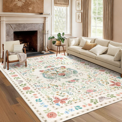 Tapis à poils longs lavable à la machine avec motif tigre et antidérapant