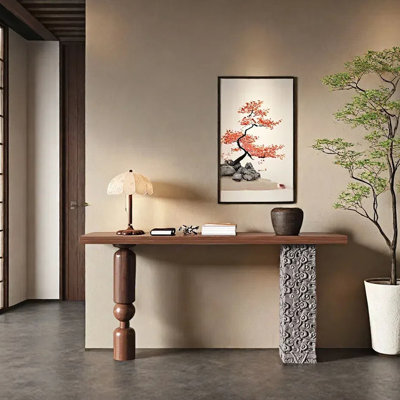 Nouvelle console de couloir en pin massif de style chinois