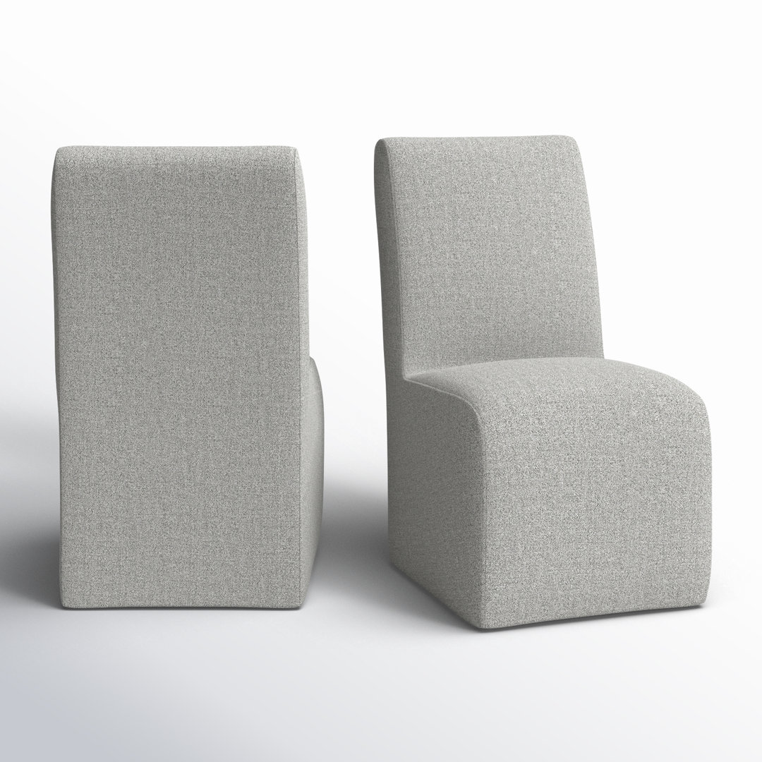 Sinclair 19'' H Linen Upholstered Metal Parsons Chair (Set of 2) Joss & Main