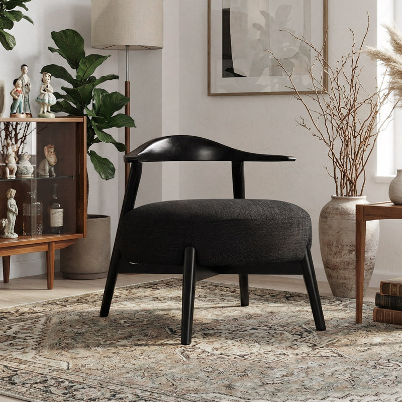 Chaise d'appoint Mid-Century moderne avec dossier incurvé