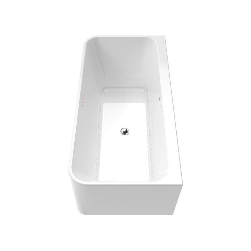Lilac 67" x 32" Freestanding Acrylic Air Soaking Bathtub in Glossy White with Drain and Overflow