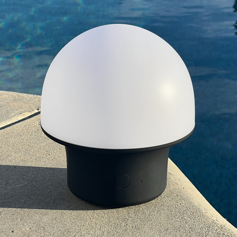  Lampe de table à DEL noire portative rechargeable 6,6 "Portobello USB-C - Portable, intérieur / extérieur, à intensité variable à 3 voies