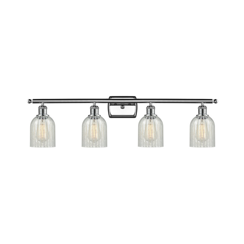 Éclairage de salle de bain à intensité variable 4 lumières Vella, Ampoule DEL 6 watts Vinage, Mouchette, Chrome poli