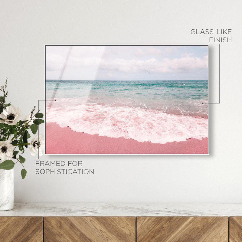 Oliver Gal Komodo II Coastal - Framed Acrylic Glass Wall Art, 16" H x 24" W, White
