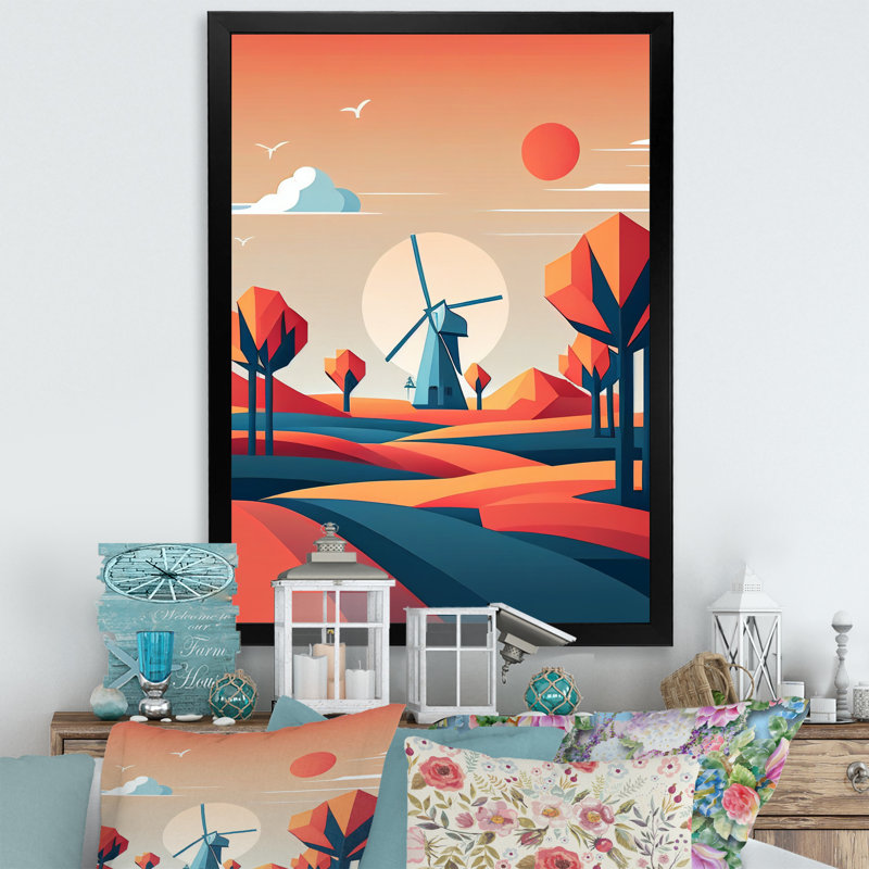 «Single Tree In Terra Cotta Mountains IV», reproduction sur toile, Cadre photo noir, H 32 po x l 16 po x P 1 po