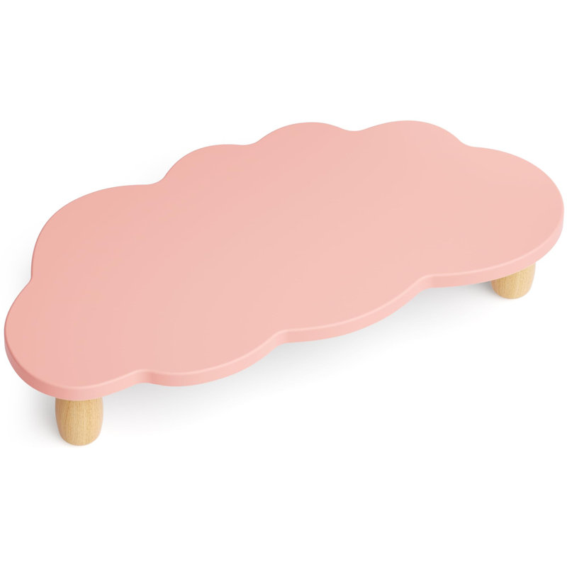 Monitor Stand Riser, Cloud-Shaped Sturdy Wood Computer Monitor Riser, Laptop Monitor Stand, Multi-Purpose Desktop Organizer Riser For Computer, Laptop, Printer, TV,Pink