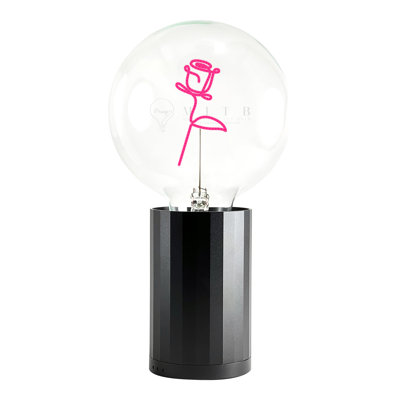 Ampoule ROSE rouge avec base Lampe de table PORTABLE