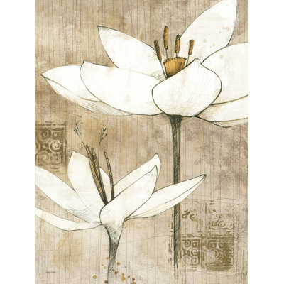 Crayon floral I - reproduction sur toile