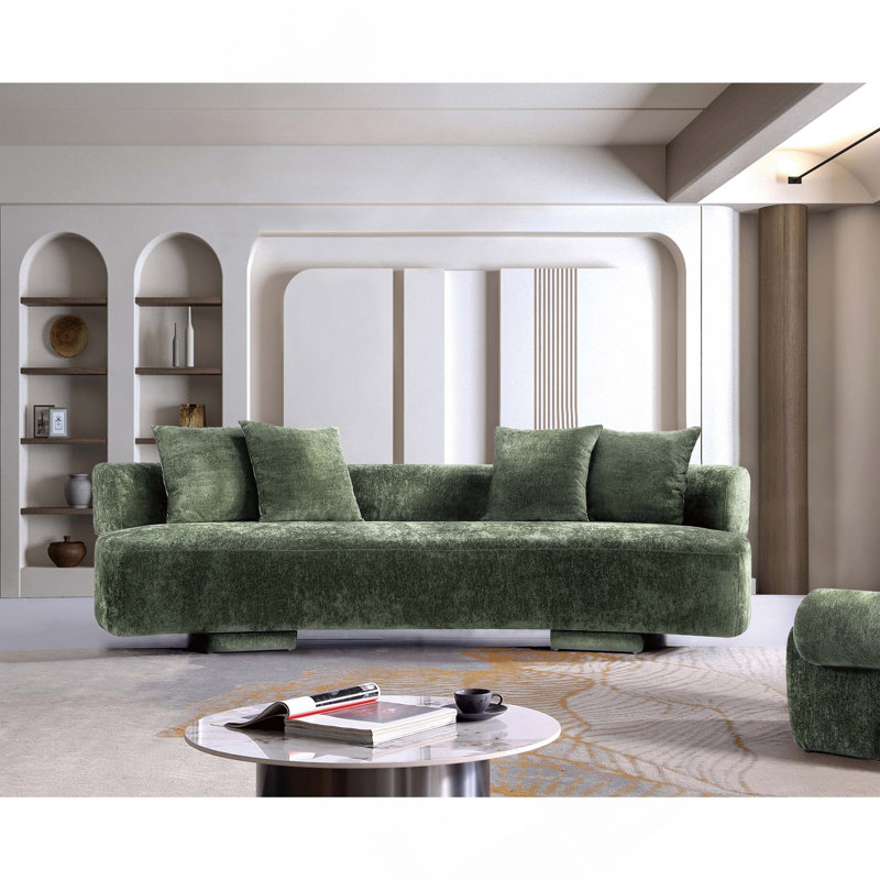 Canapé 112 "en chenille vert olive 112", Vert olive