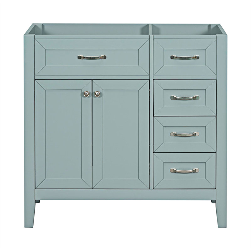 Base de meuble-lavabo avec tiroirs, Vert