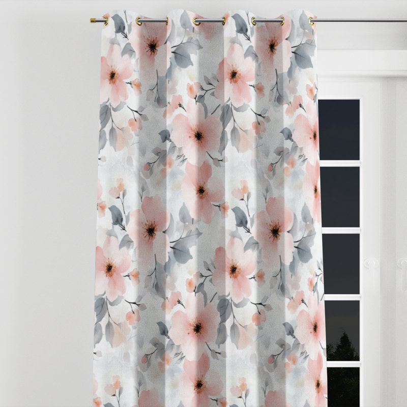 Rideaux occultants à motif floral - rideau à œillets Boho, Œillets dorés, L 52 po x L 108 po