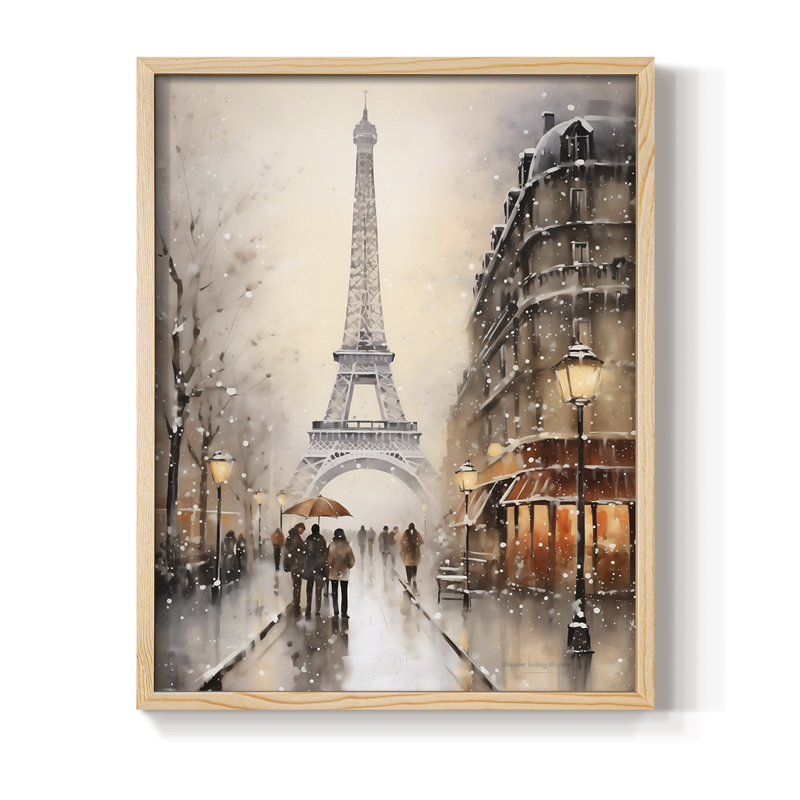 Christmas Holiday Art DLVII Framed Print - Solid Wood, Natural, H 15 po x l 12 po