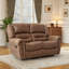 Causeuse inclinable manuelle en similicuir de 67 po de largeur-967238585
