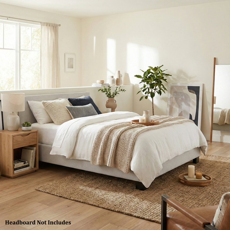 Base de lit tapissier moderne Modern Contempo, Gruau, Grand lit