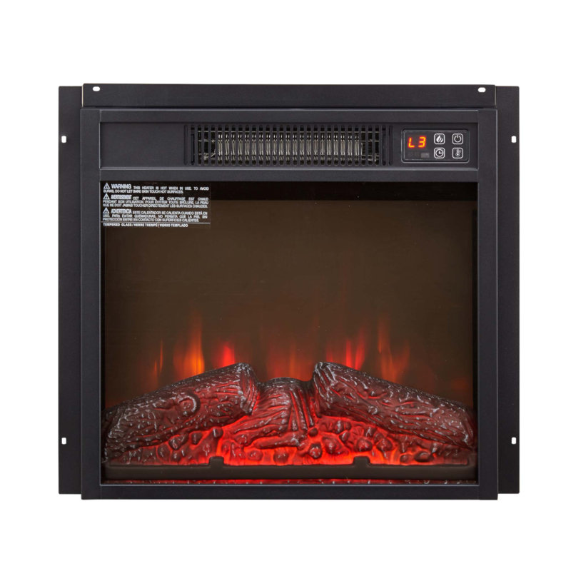 Foyer électrique encastrable avec 3 niveaux de luminosité de la flamme, protection contre la surchauffe et puissance de 1 400 W pour un chauffage confortable et sécuritaire