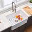 Évier de cuisine en argile réfractaire durable, style maison de campagne blanche 36 po