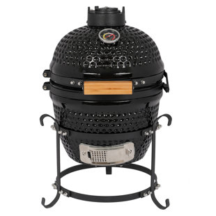 VESSILS Fleet - 22 Kamado Charcoal Grill Full Set with Accessories Matte  Black (19-in W)