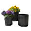 Ensemble de 3 pots à fleurs cannelés de 14,25 po