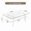 Table basse rectangulaire, plateau en verre trempé avec pieds en métal blanc, table moderne pour le salon, verre transparent-269296098