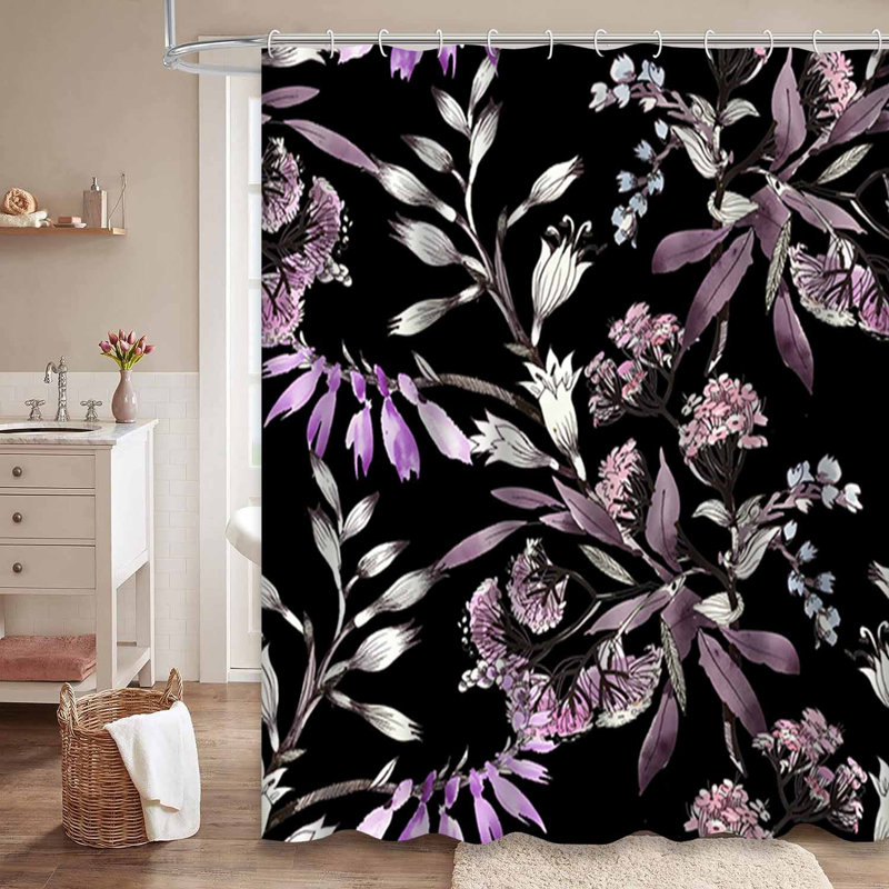 Rideau de douche avec 12 crochets, 72" L x 72" W