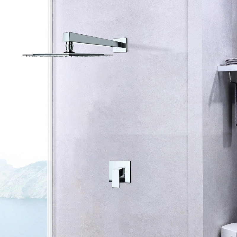 Wall Mounted Shower Faucet With Fixed Valve - Fine Brass Construction Settled Solid Creation