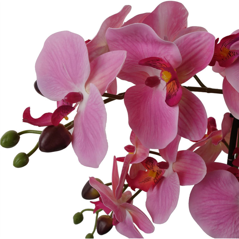 50cm Faux Plant in Glass Planter, Pink