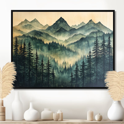 «Giacobba Calm Mountain Silhouette In Woodlands II», impressions sur toile