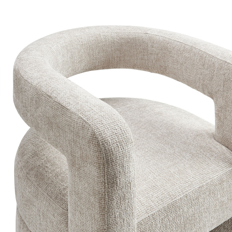 Jaylin Upholstered Chenille Accent Chair, Dove Gray Fabric