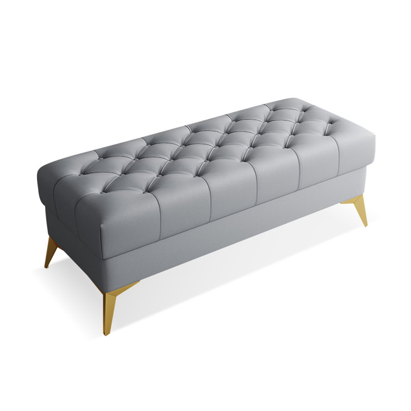 Banc avec revêtement, Gris, 17.72" H x 47.24" W x 19.69" D