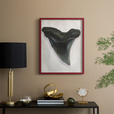 «Watercolor Sharks Tooth I», reproduction encadrée - bois massif