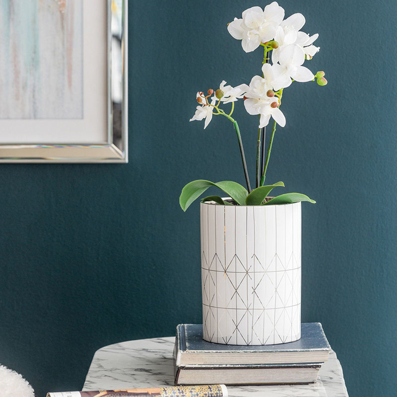 Pot de fleurs en céramique, H 8,7 po x l 6,3 po x P 6,3 po