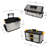 3-Part Portable Tool Box - Stainless-Steel Drawer Organizer with Wheels, Extendable Handle and Tough Latches - Rolling Tool Chest by Stalwart (Silver)