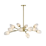 Lustre 12 lumières avec abat-jour en verre Hecket