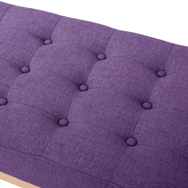 Banc en mauve - Design Mid-Century avec assise et pieds en bouleau