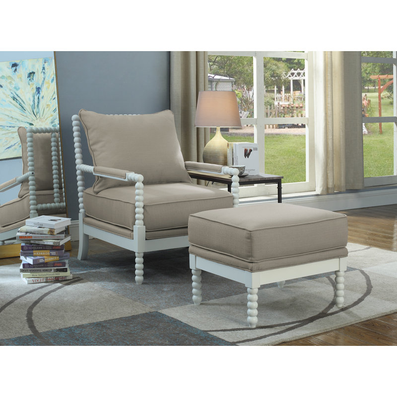 Fauteuil d'appoint Jenae , Beige / Blanc