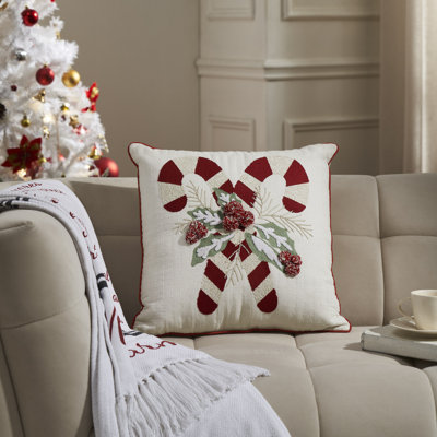 Oreiller en velours brodé Gingerbread House