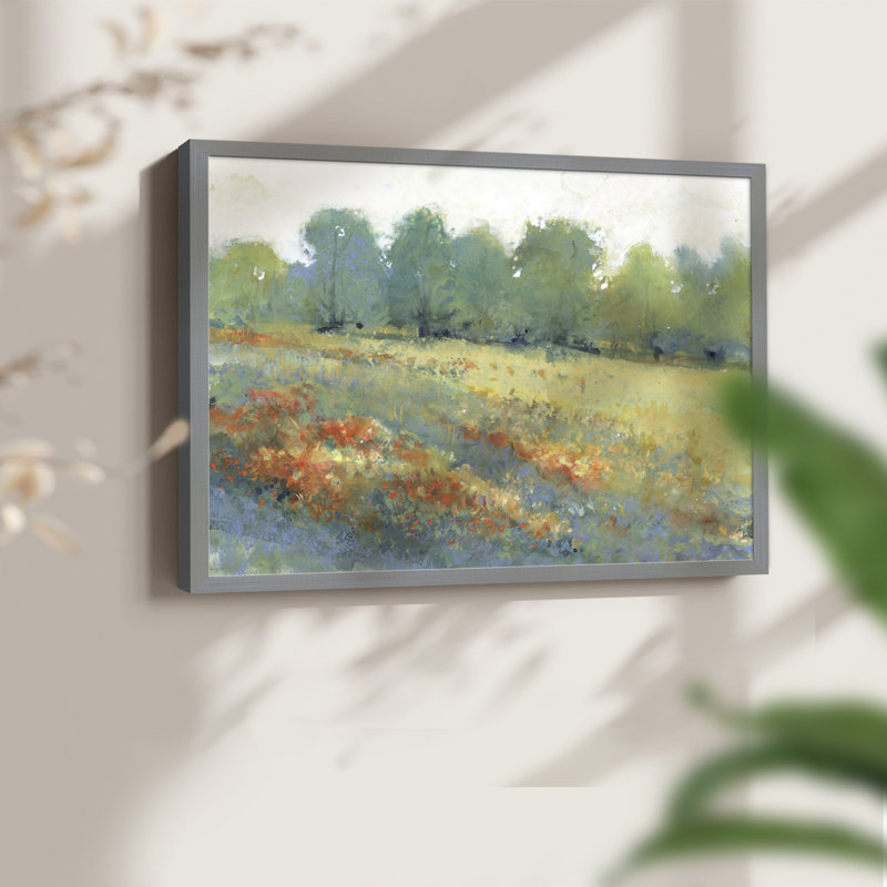 Paysage champêtre I - reproduction encadrée - réaménageable, Gris, H 11 po x l 14 po