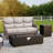 Bruner 4-Piece Wicker Rattan Patio Fire Pit Table Conversation Set With Swivel Gliders