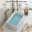 Baignoire de trempage autoportante en acrylique de 49 po, bain de trempage japonais de forme carrée, trop-plein chromé et drain rapide, blanc brillant Gf-24A01-49