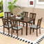 Ensemble de table de salle à manger élégant en bois 7 pièces avec 6 chaises rembourrées