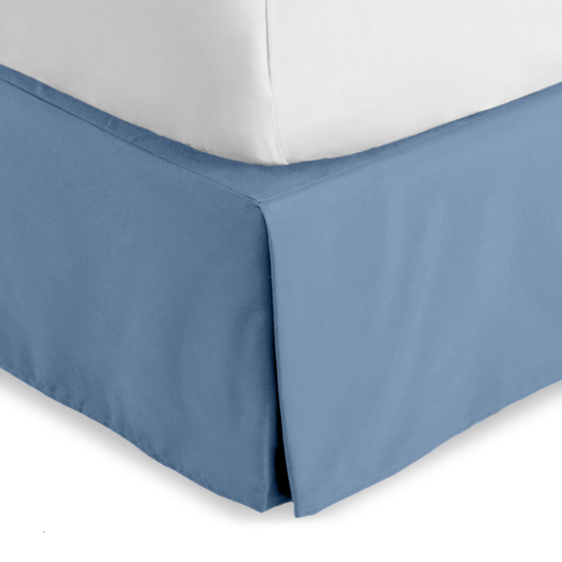 Jupe de lit plissée 15 po sur mesure, Grand, Bleu couronne