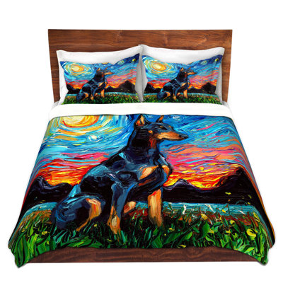 Ensembles de housses de couette DiaNoche en microfibre par Aja Ann - Doberman Dog