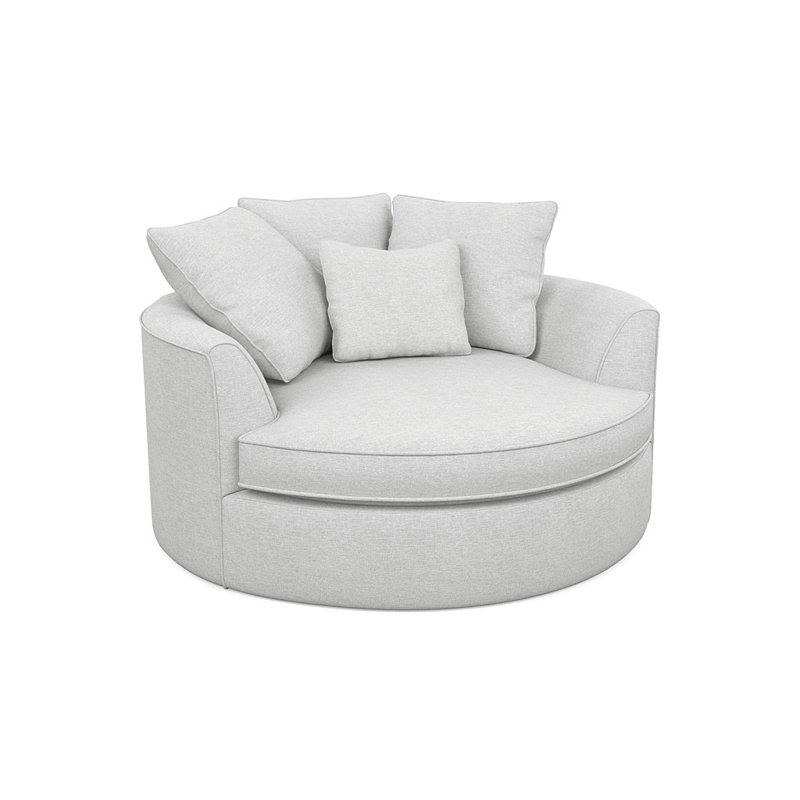 Fauteuil demi-tonneau en polyester de 61 po Ashonte Anjuan, Neige Jango