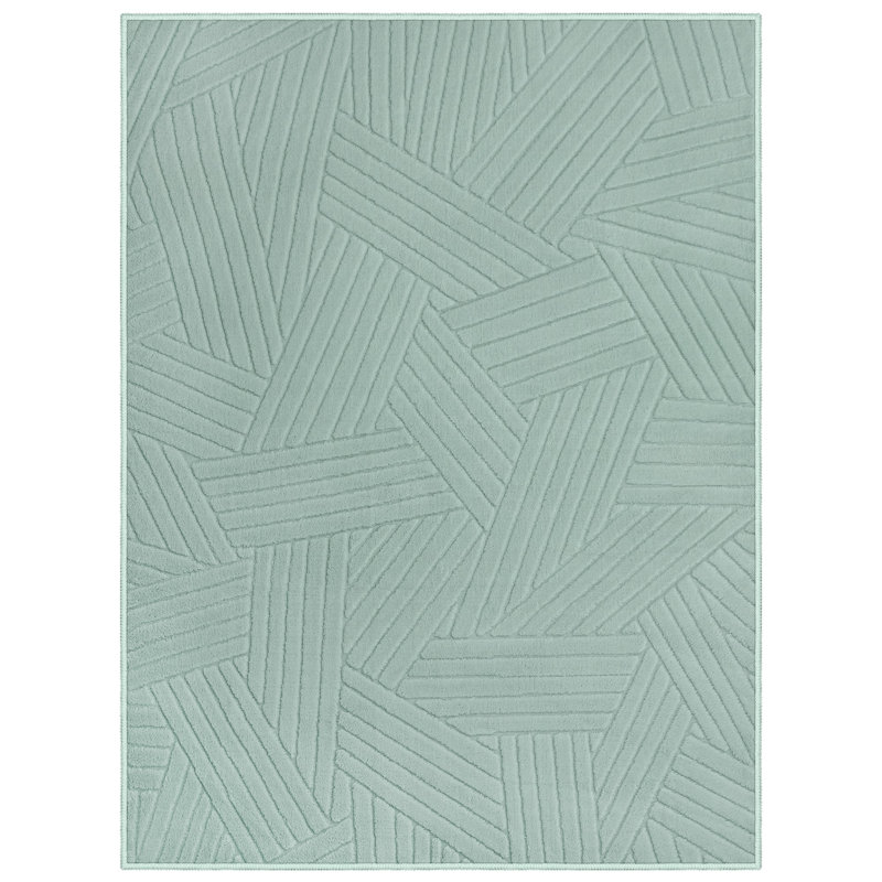 Geometric Area Rug, Sage Green, Rectangle 120 x 160 cm