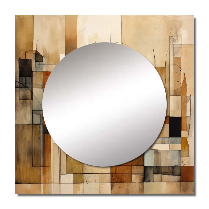 Meiquen - Modern Midcentury Large Square Mirror Wall Decor For Bedroom, 29" x 29"
