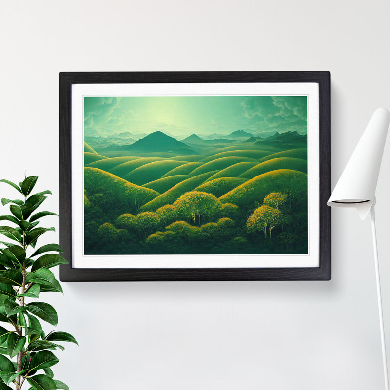 A Striking Summer Forest 1 Piece Single Picture Frame Wall Art, 25cm H x 34cm W x 2cm D, Black