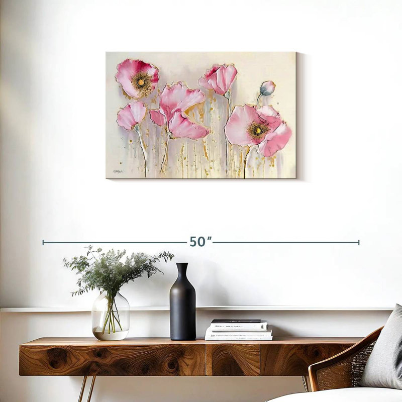 Harnek Spring Contemporary Pale Poppies, 20" H x 30" W