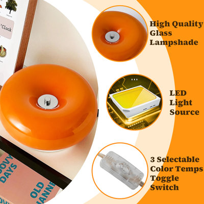 Aura Donut Orange Glass Table Lamp