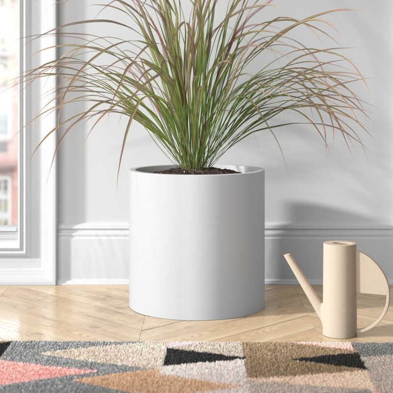 Pot à fleurs rond Brea, H 16 po x l 16 po x P 16 po, Blanc