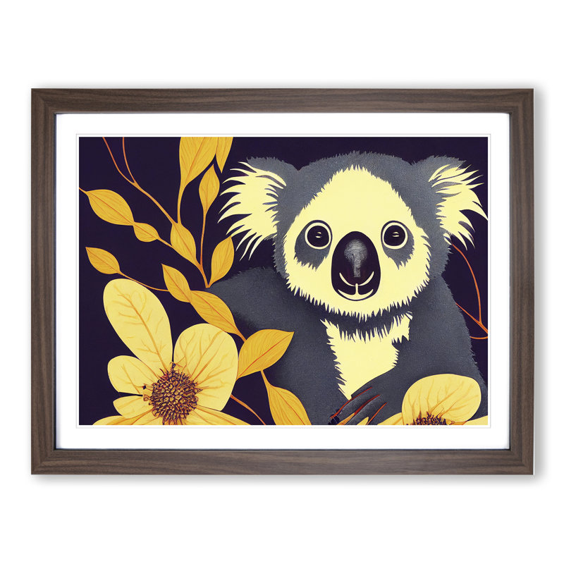 Koala Bear - Framed Print, 34cm H x 46cm W, Walnut Framed